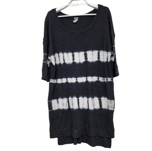 We The Free People Waffle Knit Thermal Tunic Tie Dye Mini Dress Pockets Cover Up